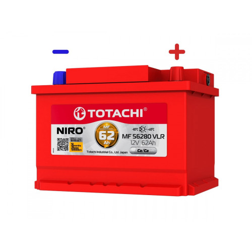 Аккумулятор TOTACHI NIRO MF 56280, 62а/ч L, низкий корпус