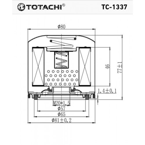 Фильтр масляный TOTACHI TC-1337 26300-35530 W 8017