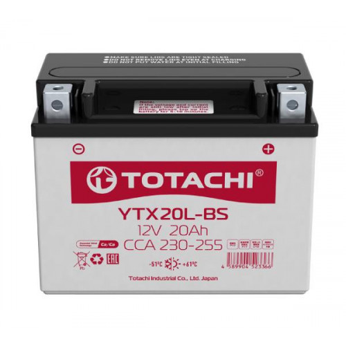 Аккумуляторная батарея TOTACHI CMF 20 а/ч YTX20L-BS L