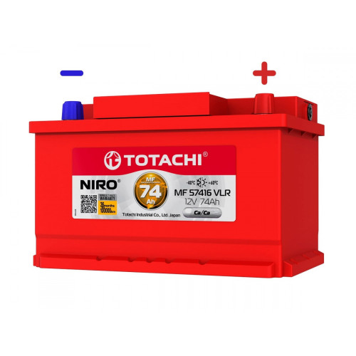 Аккумулятор TOTACHI NIRO MF 57416, 74а/ч L, низкий корпус